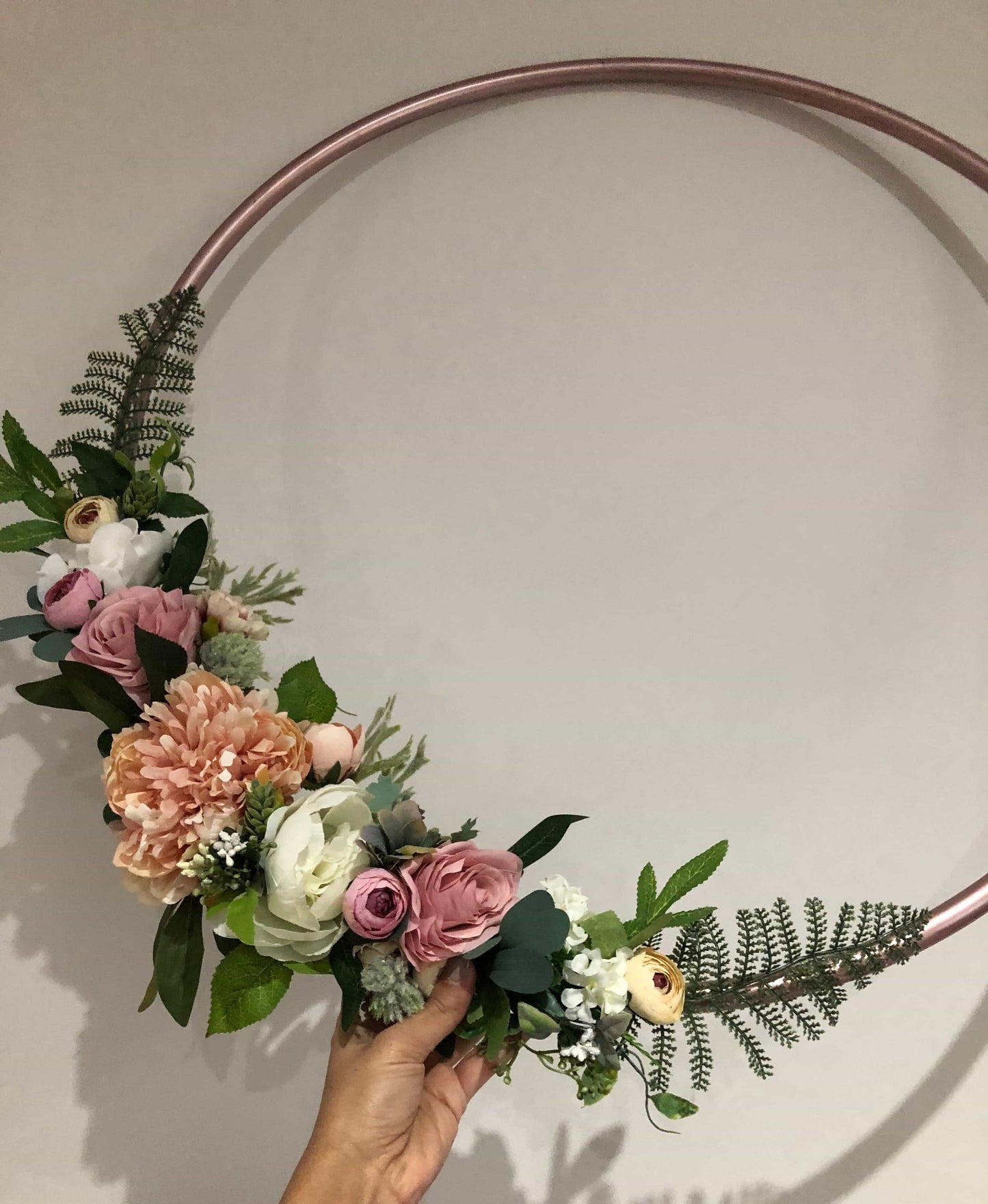 Big Golden Floral Hoop Wall Art customise-Personalised Hoops-All-Times-Gifts