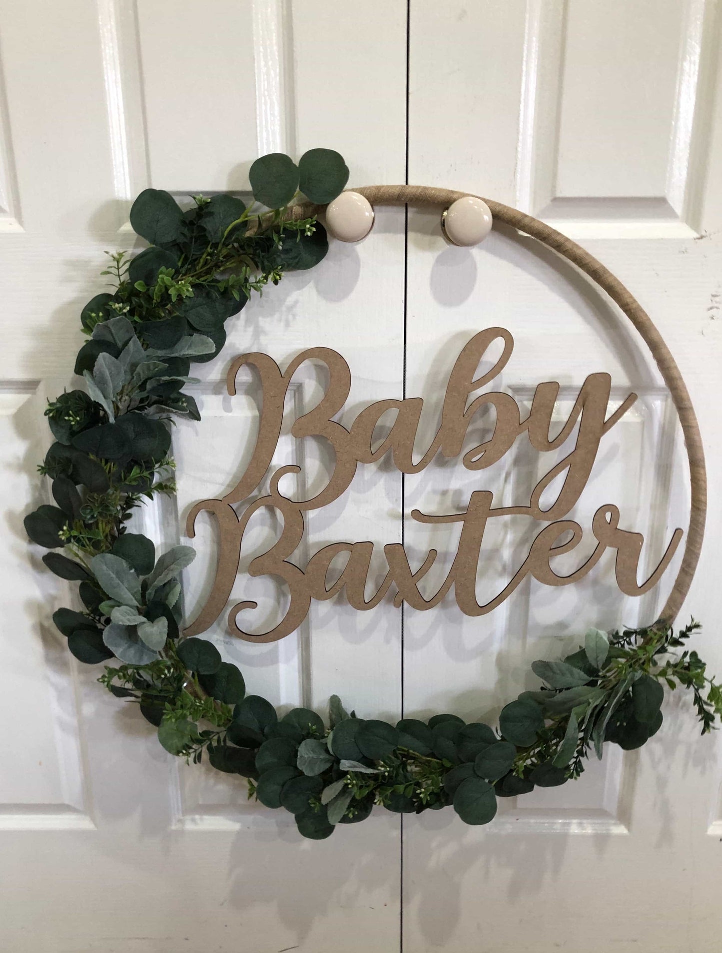 Big Golden Floral Hoop Wall Art customise-Personalised Hoops-All-Times-Gifts