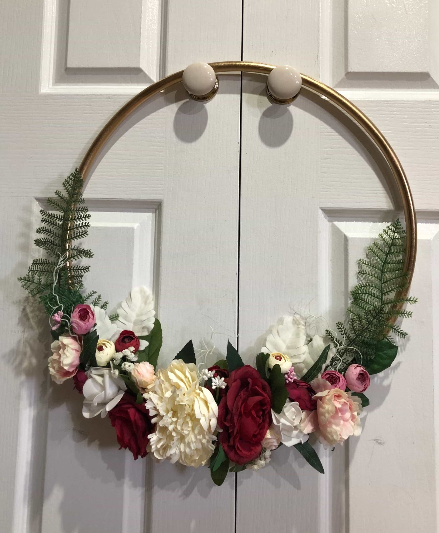 Big Golden Floral Hoop Wall Art customise-Personalised Hoops-All-Times-Gifts