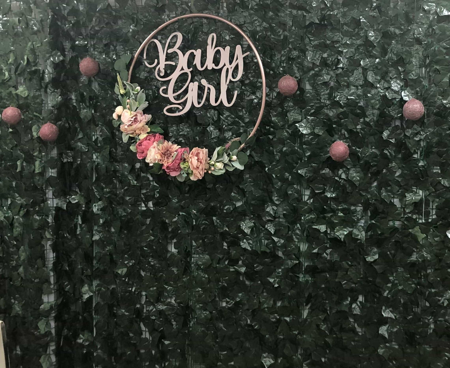 Big Golden Floral Hoop Wall Art customise-Personalised Hoops-All-Times-Gifts