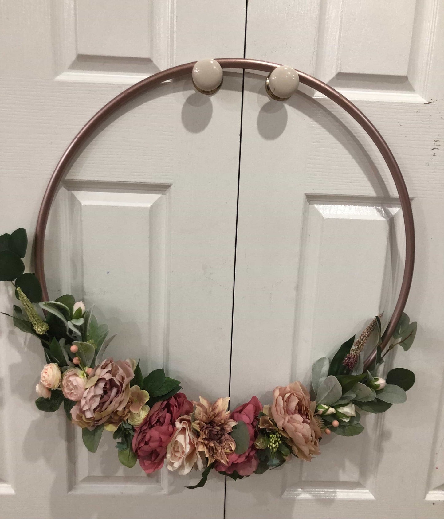 Big Golden Floral Hoop Wall Art customise-Personalised Hoops-All-Times-Gifts