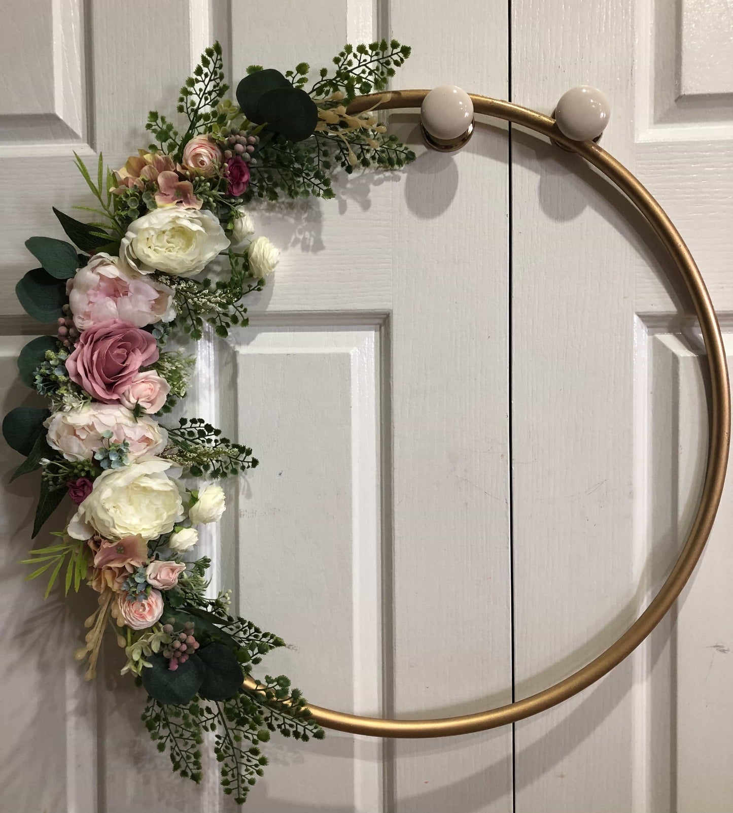 Big Golden Floral Hoop Wall Art customise-Personalised Hoops-All-Times-Gifts