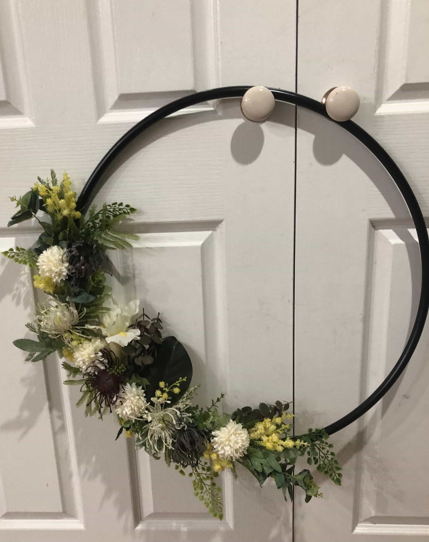 Big Golden Floral Hoop Wall Art customise-Personalised Hoops-All-Times-Gifts