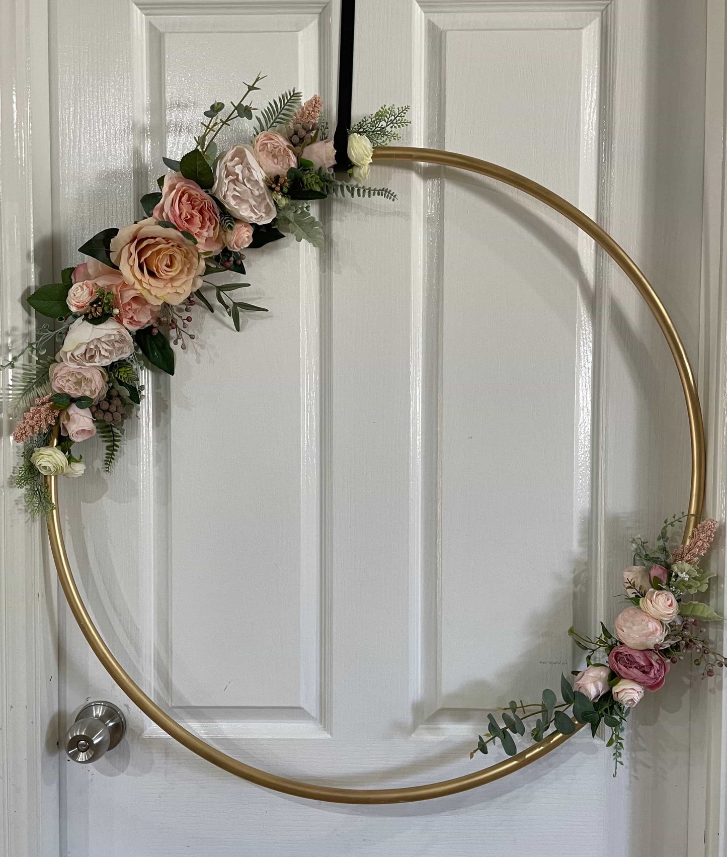 Big Golden Floral Hoop Wall Art customise-Personalised Hoops-All-Times-Gifts