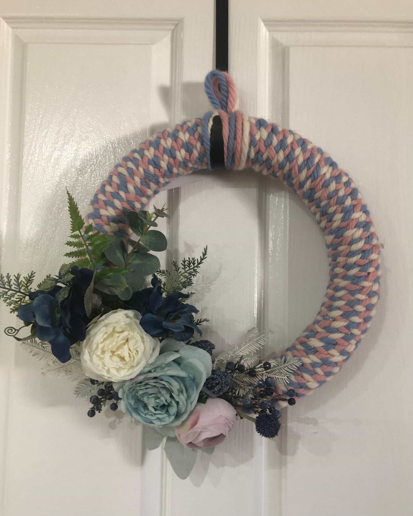 Braided yarn floral wreath-All-Times-Gifts