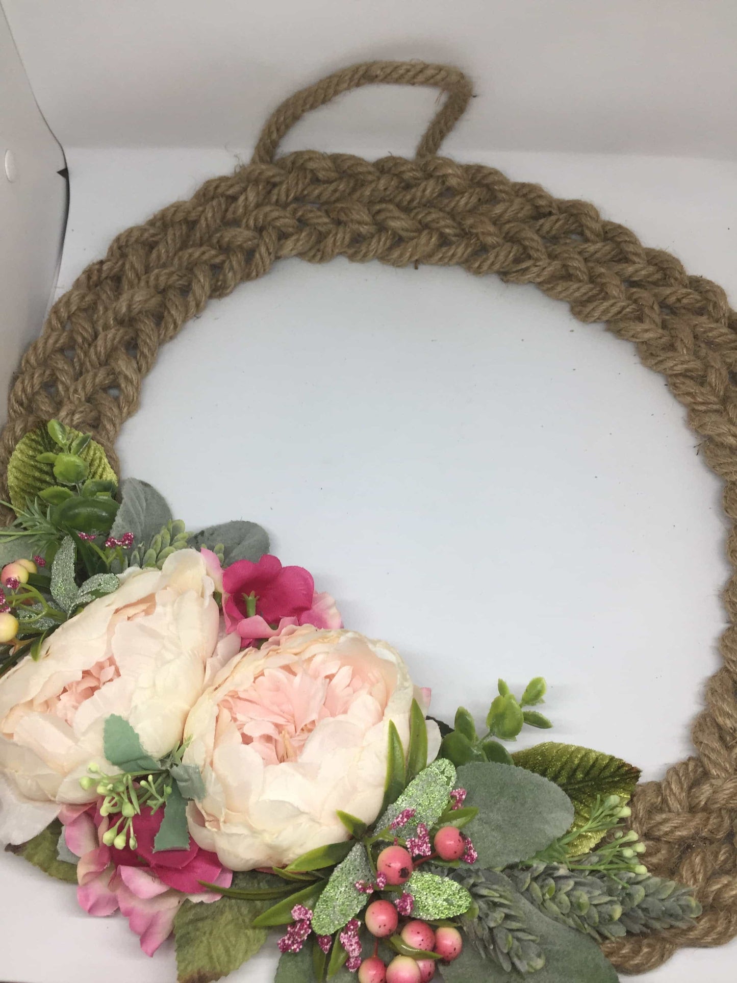 Braided Chunky Rope Floral Wreath-Personalised Wreath-All-Times-Gifts