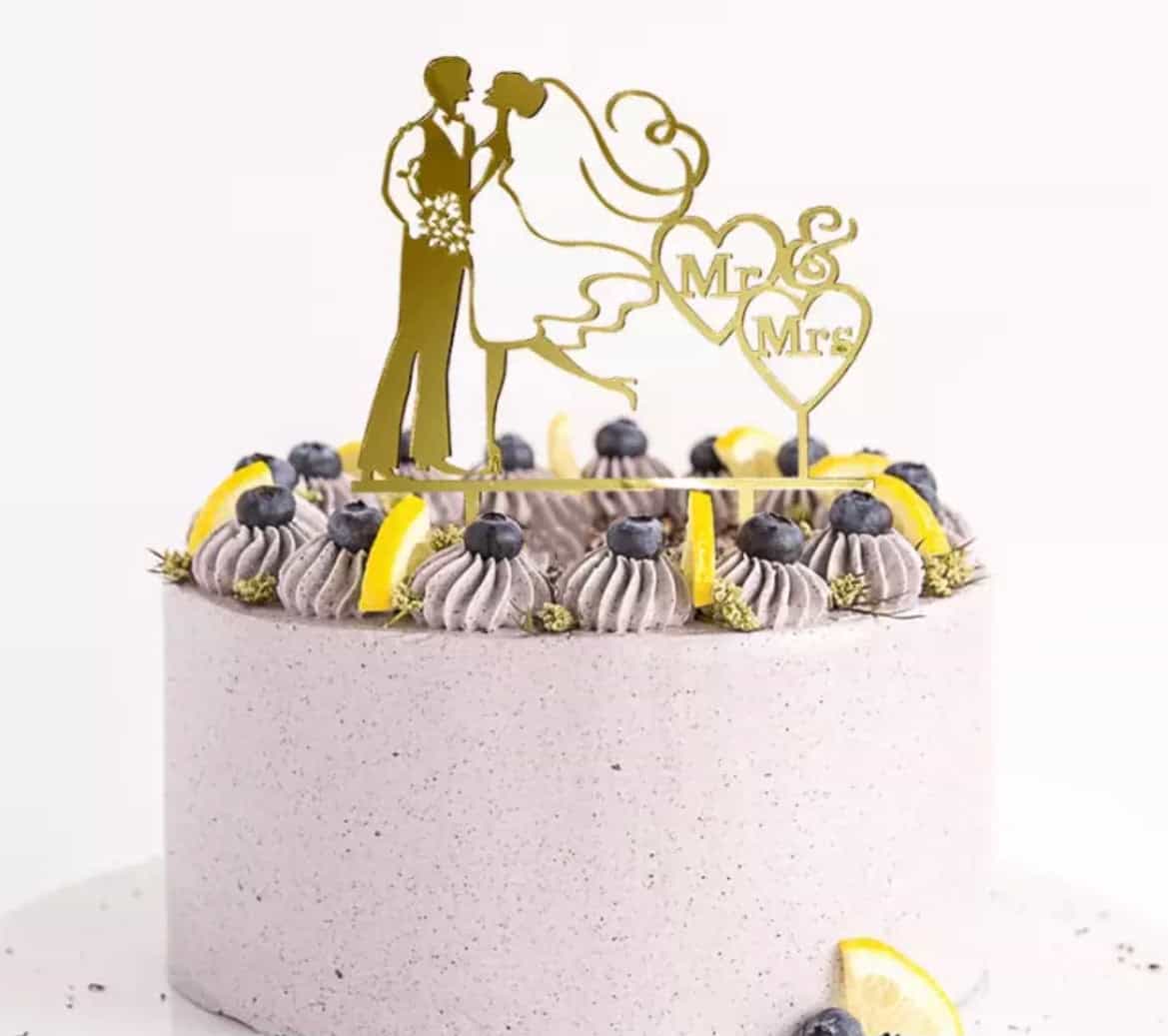 Bride and Groom cake Tipper-Cake Topper-All-Times-Gifts