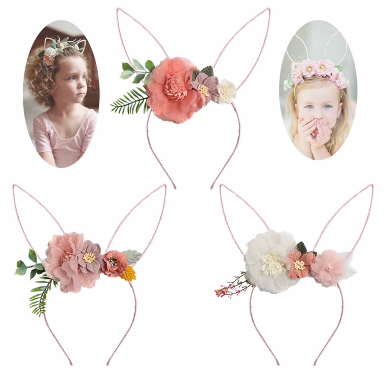 Bunny ears Floral Headband-All-Times-Gifts