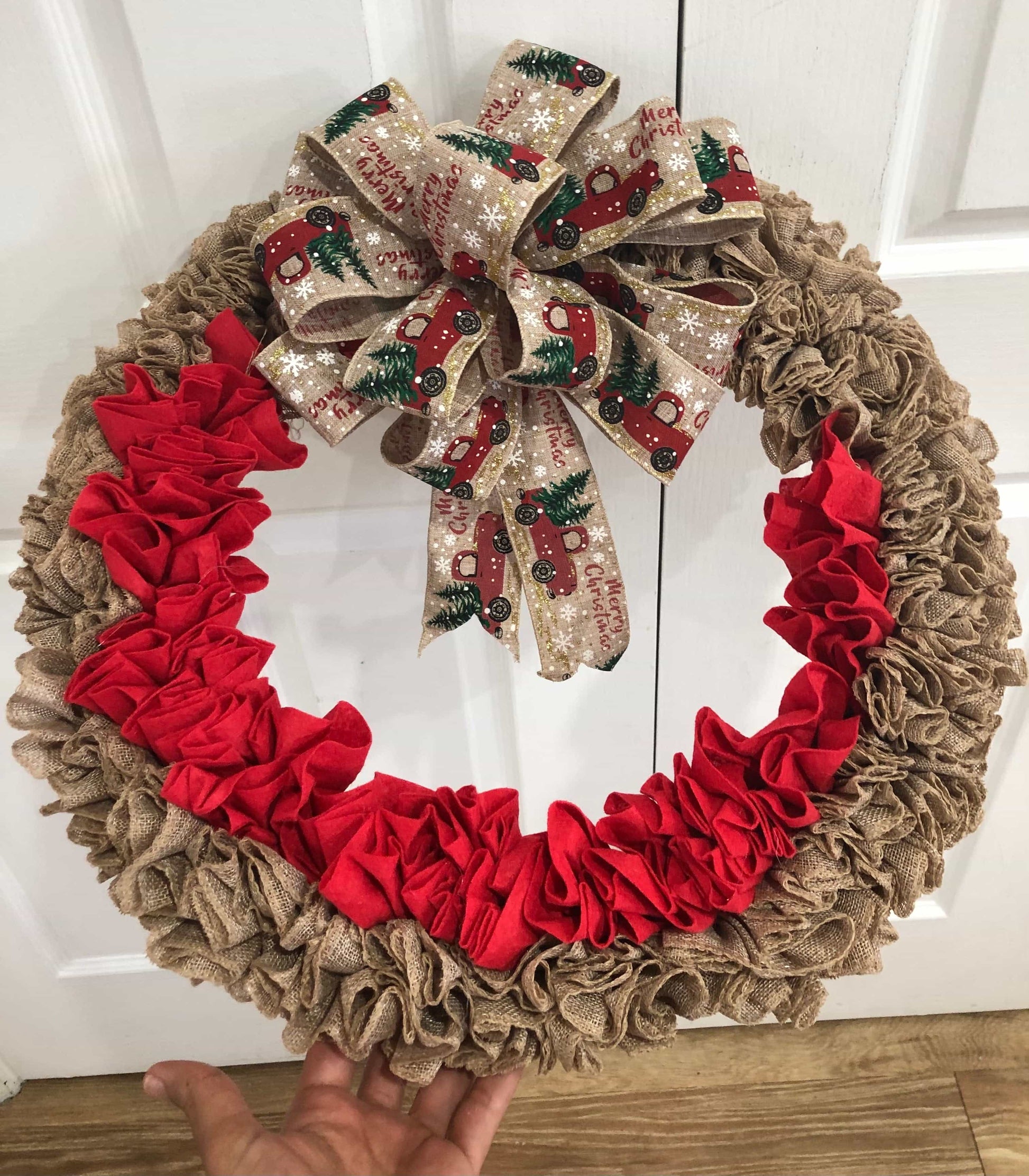 Burlap Christmas wreath-All-Times-Gifts