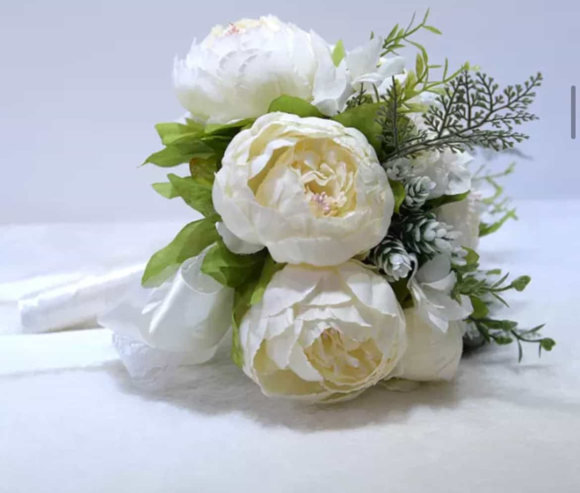 Cream peonies bridal bouquet-All-Times-Gifts
