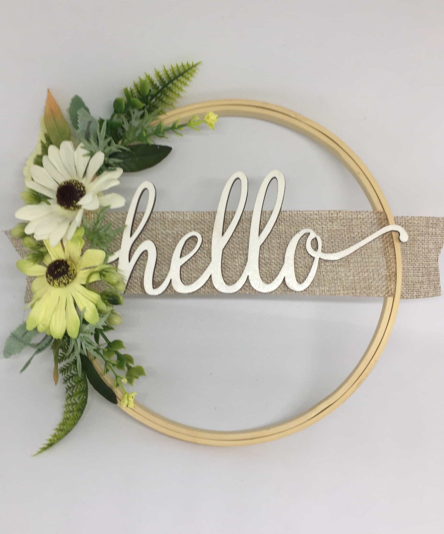 Door Sign Floral Wreath with Hello-All-Times-Gifts
