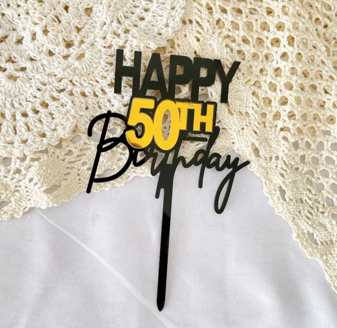 Double Layered 50th Birthday Cake Topper-Cake Topper-All-Times-Gifts