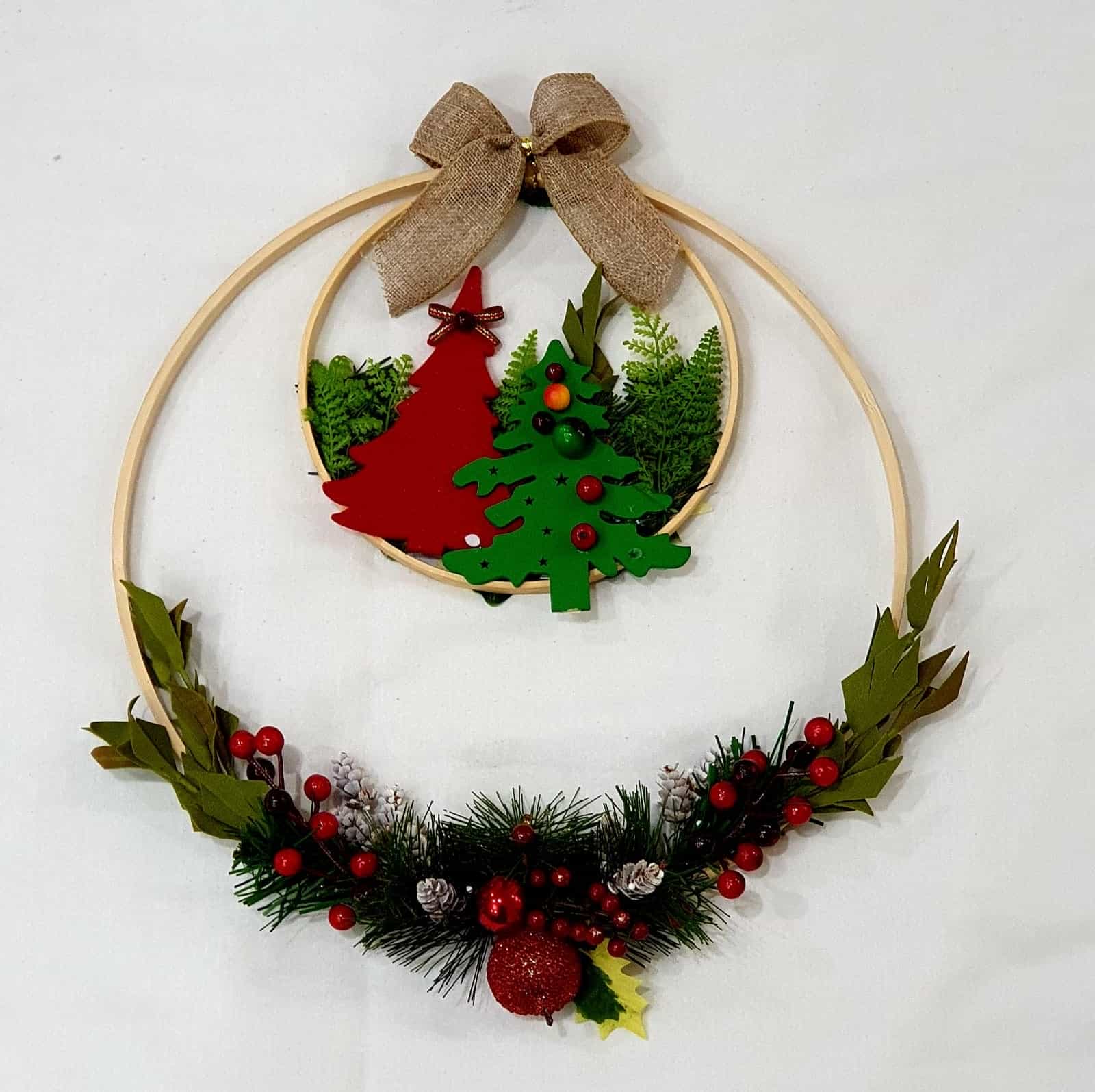 Double wooden Christmas hoop-All-Times-Gifts