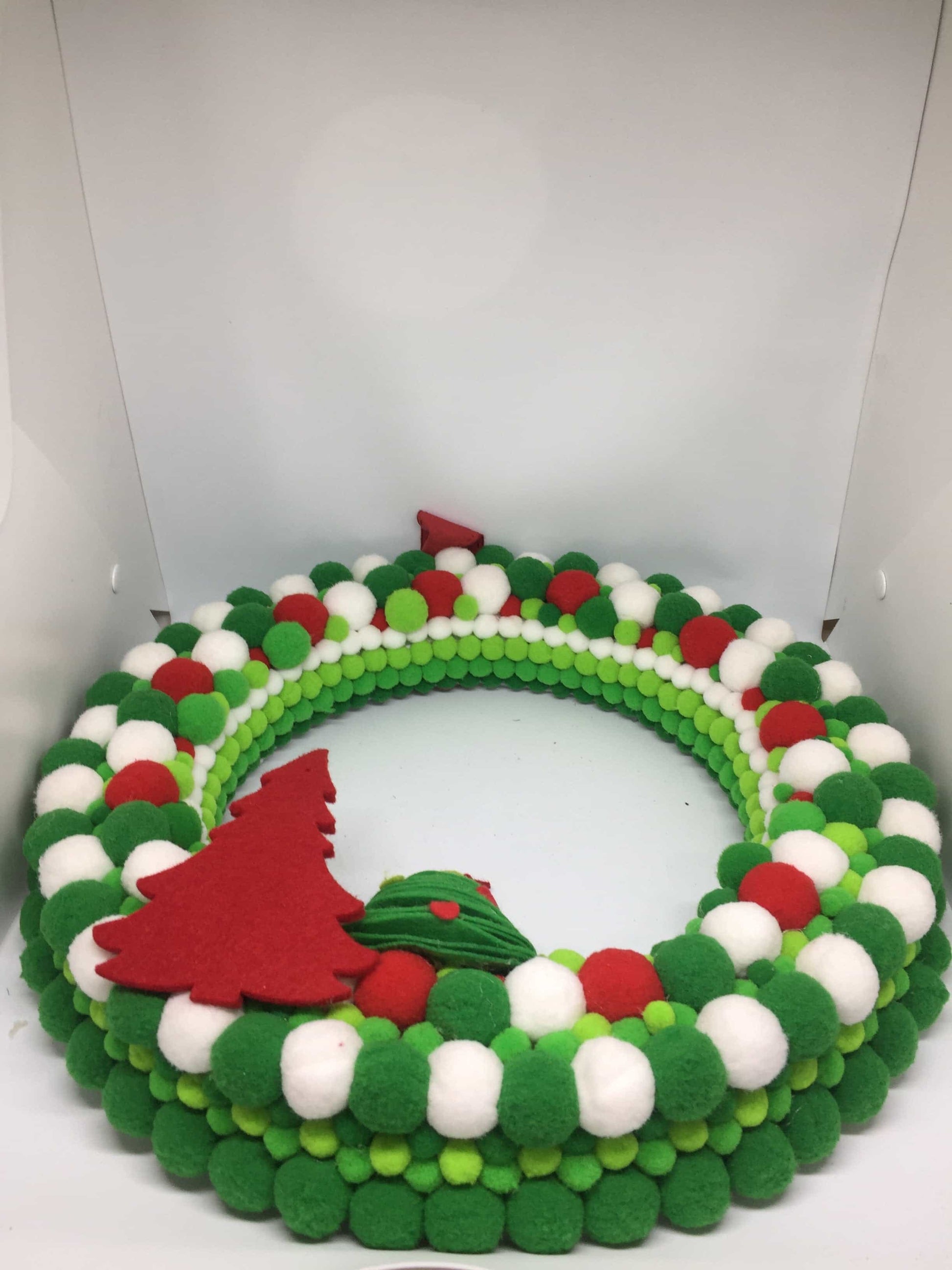 Felt Green Red White Christmas Wreath-Christmas Gifts-All-Times-Gifts