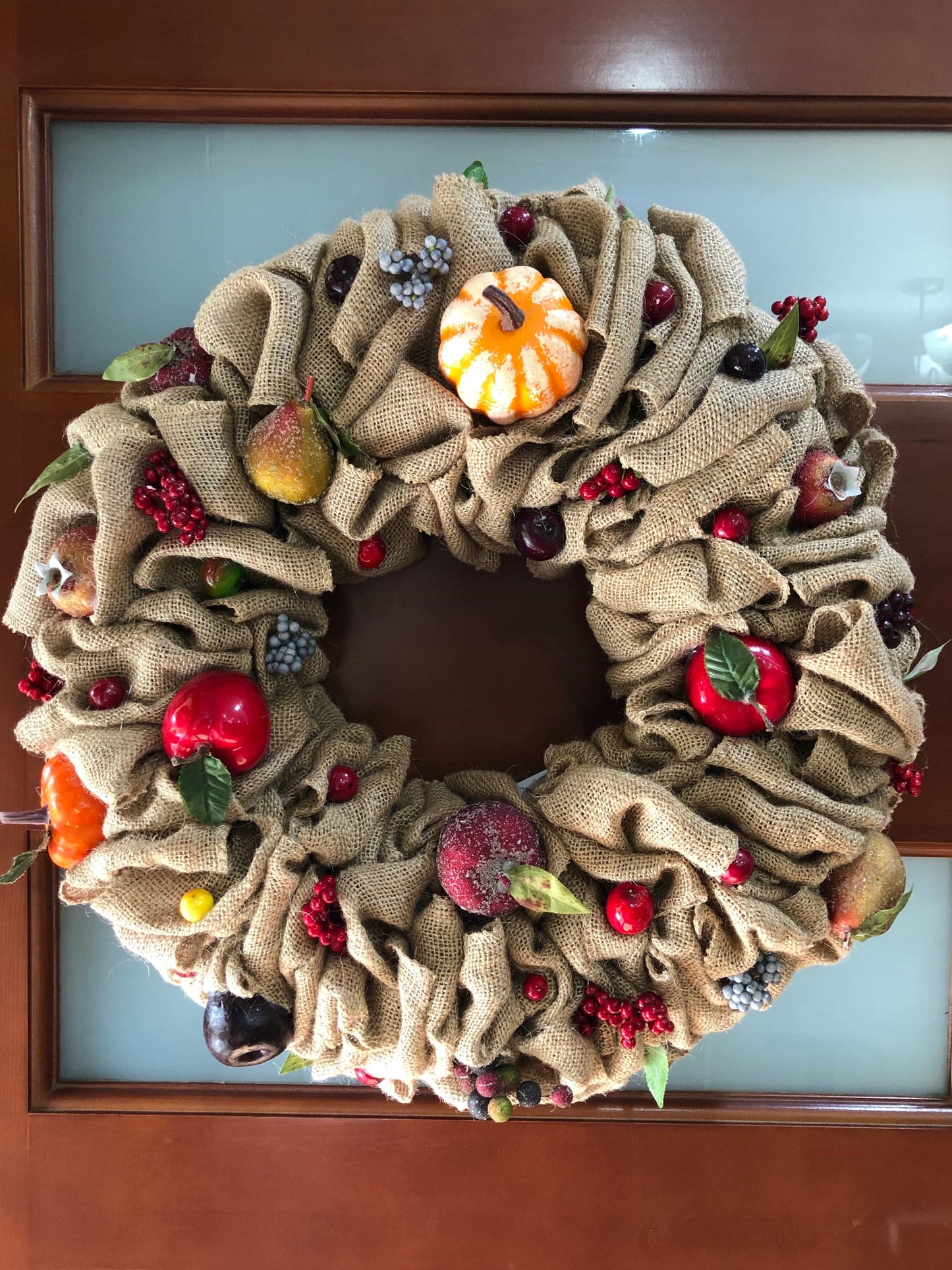 Fruit Burlap Wreath-Wreath-All-Times-Gifts
