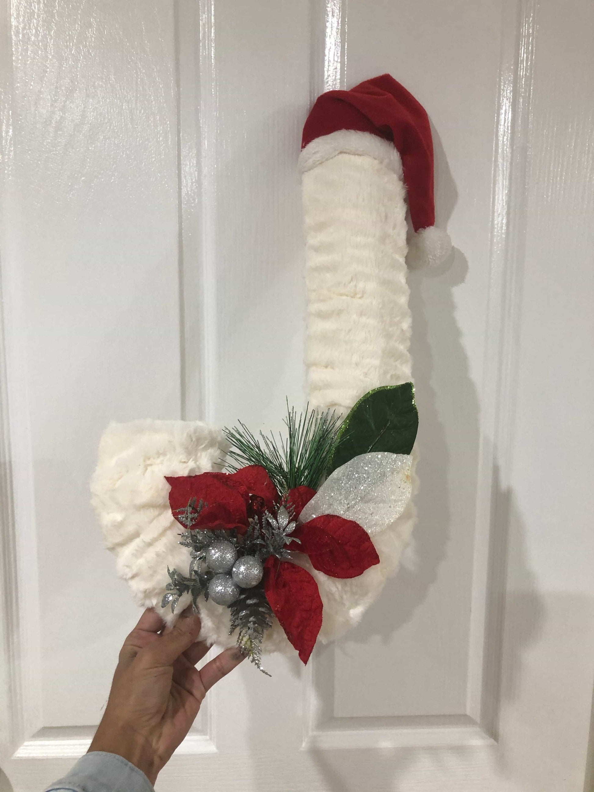 Fur Candy Cane Wreath-All-Times-Gifts