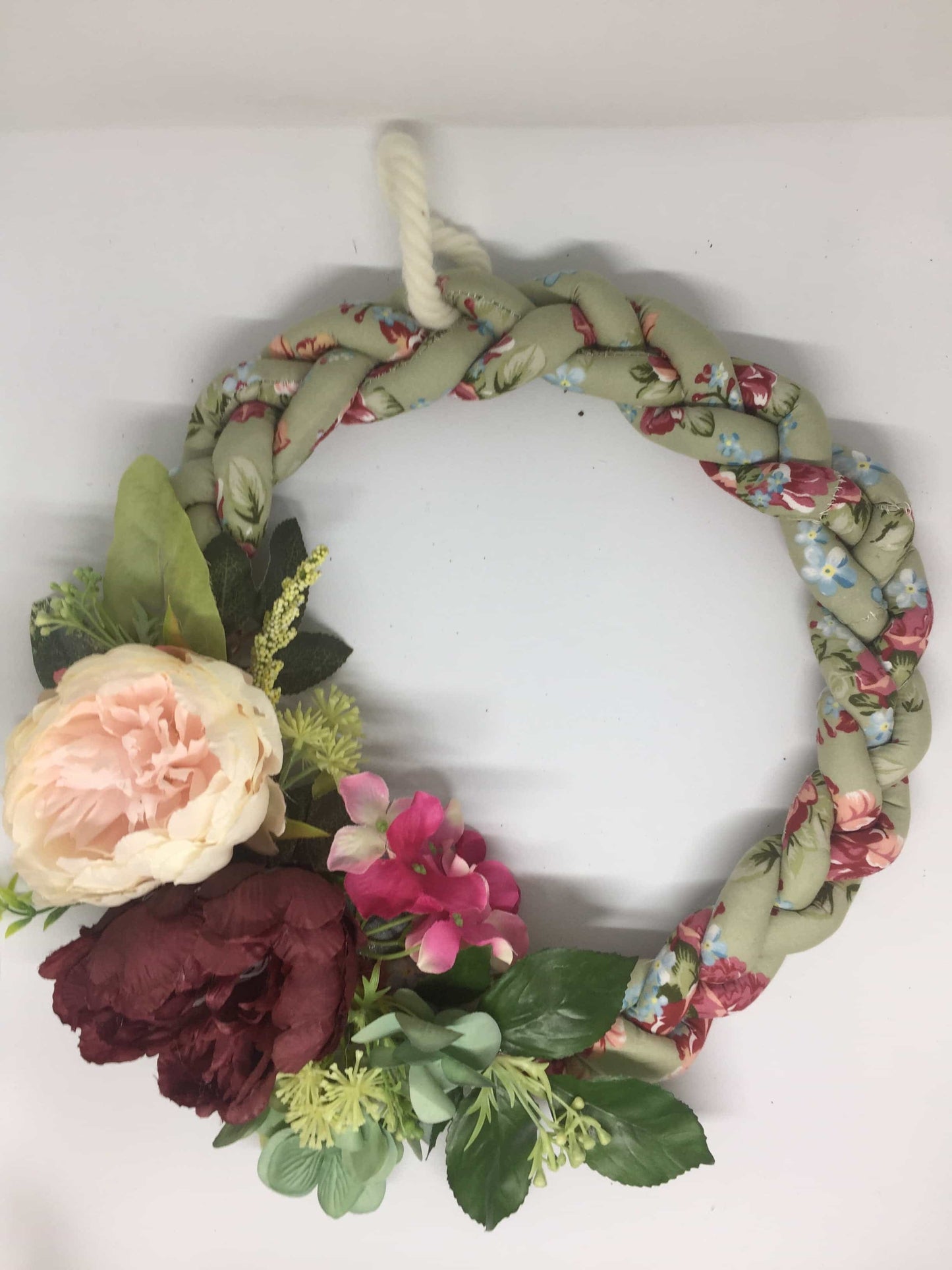 Handmade Braided Floral Fabric Wreath-All-Times-Gifts
