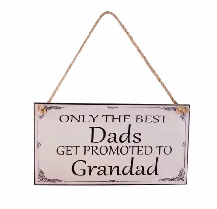 Hanging Wooden Plaque Dads Get Promoted To Grandad-Home Decor-All-Times-Gifts