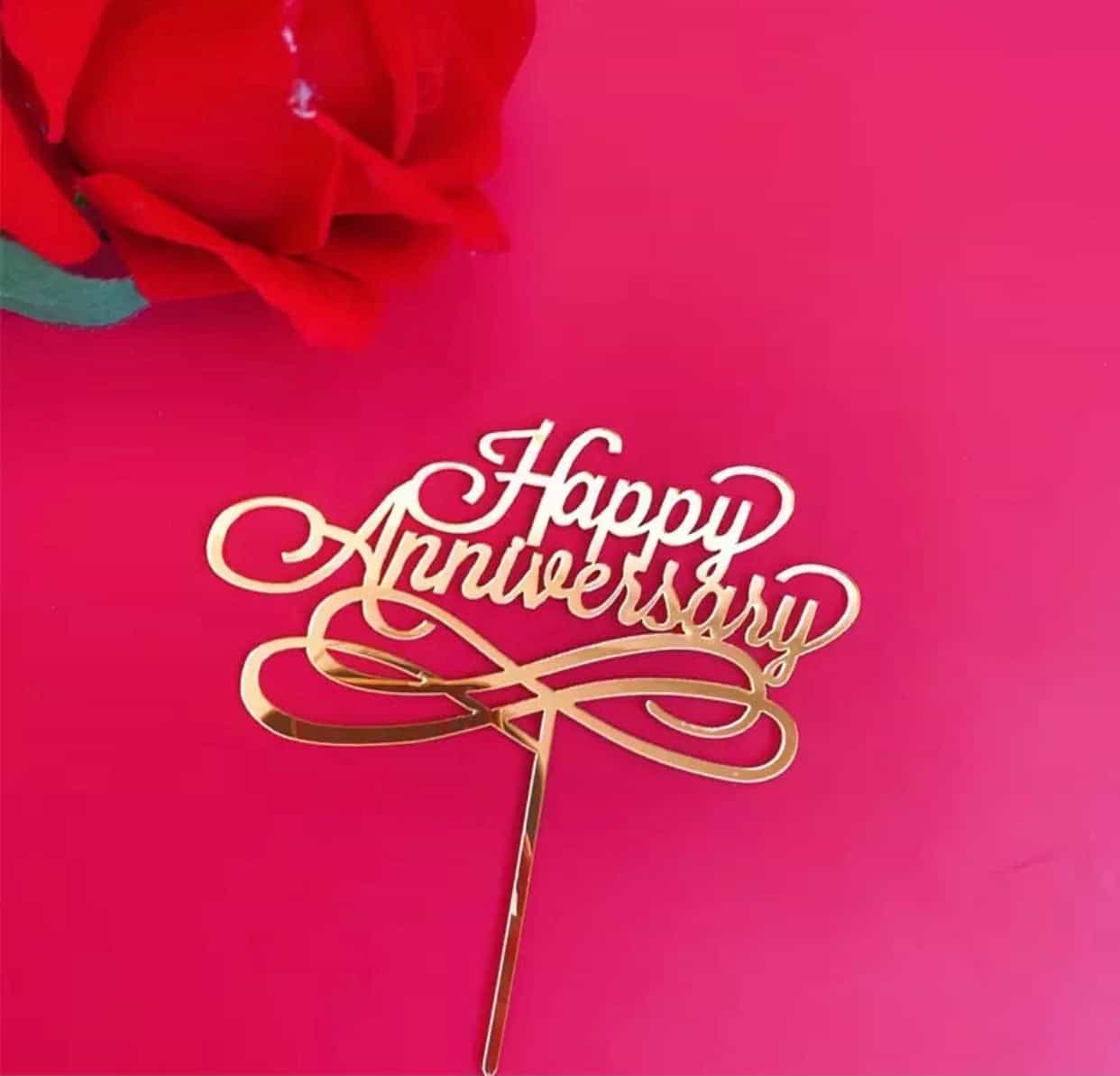 Happy Anniversary Cake Topper-Cake Topper-All-Times-Gifts
