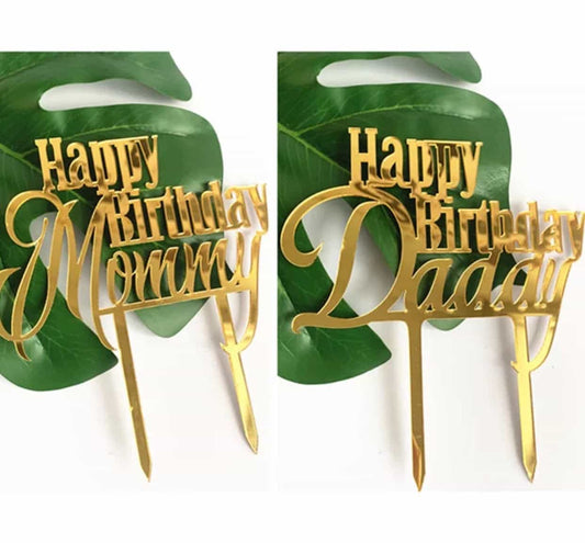 Birthday Mommy / Daddy Cake Topper-Cake Topper-All-Times-Gifts