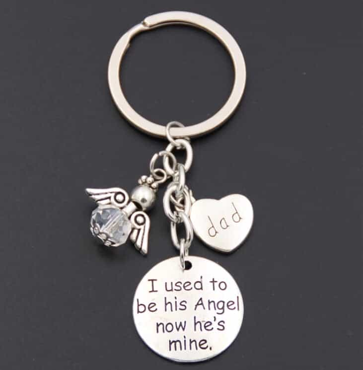 Memory of Dad/Mum/Brother “I Used To Be His/her Angel” Keychain with Angel-Keychain-All-Times-Gifts