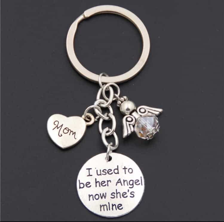 Memory of Dad/Mum/Brother “I Used To Be His/her Angel” Keychain with Angel-Keychain-All-Times-Gifts