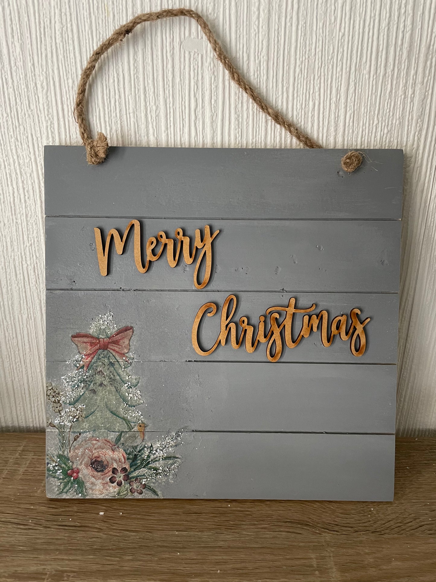 Merry Christmas Wooden Plaque