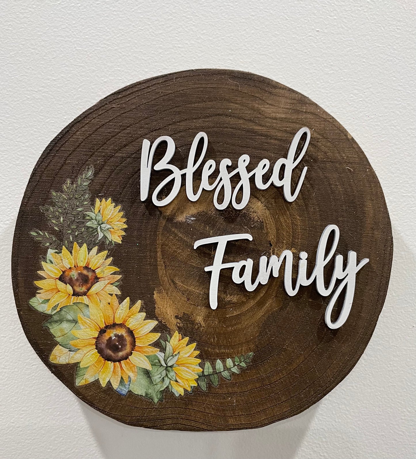 Blessed family Wood Slice