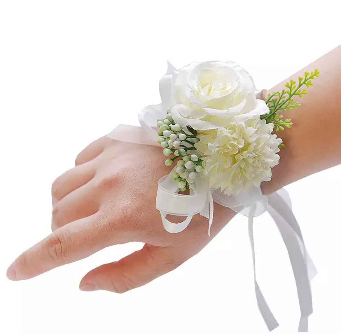 Ribbon Floral Bracelet Corsage / buttonhole boutonnière