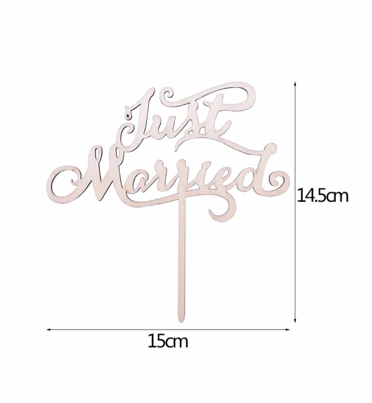 Just Married Cake Topper-Cake Topper-All-Times-Gifts