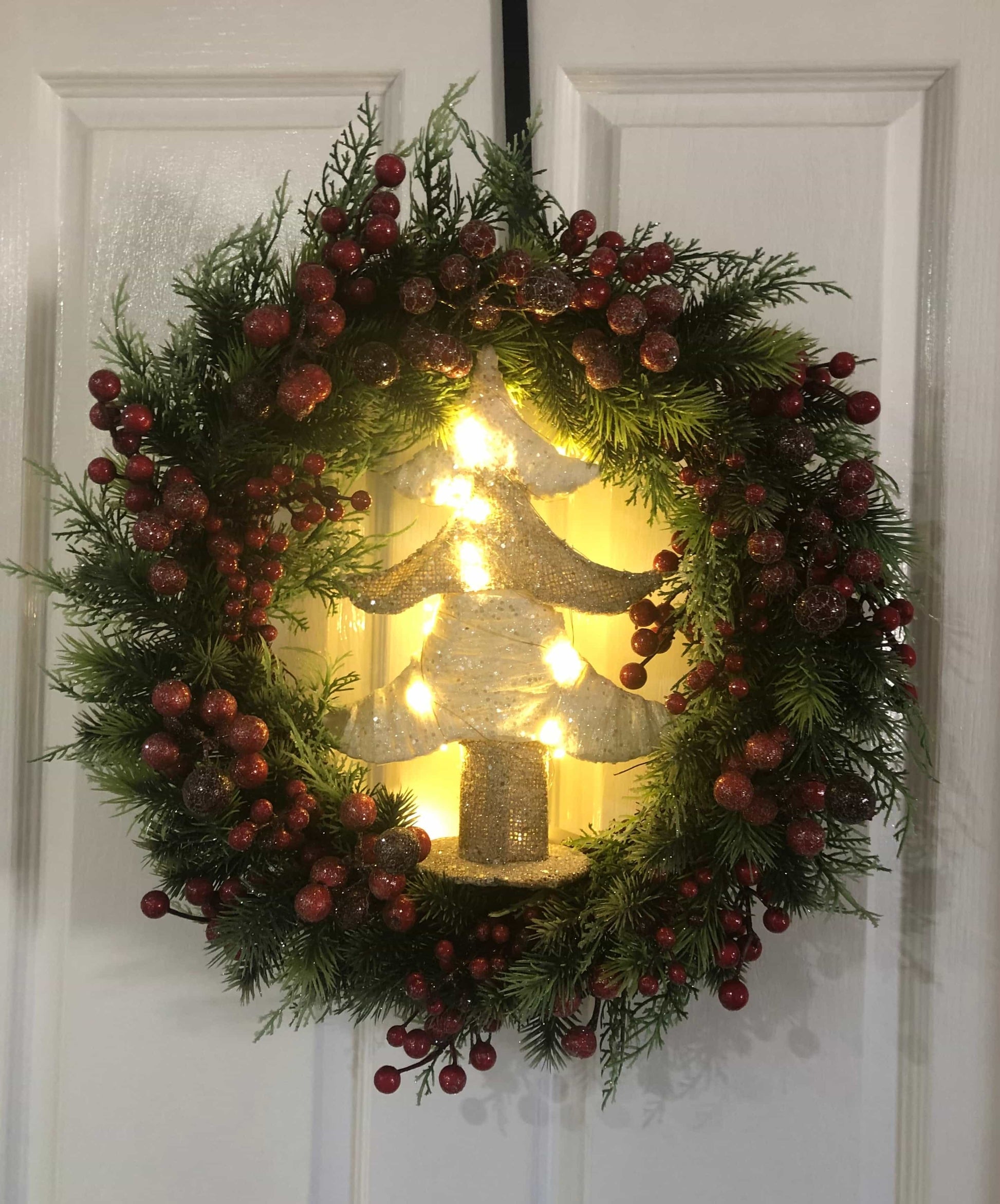 LED Christmas wreath with tree-All-Times-Gifts