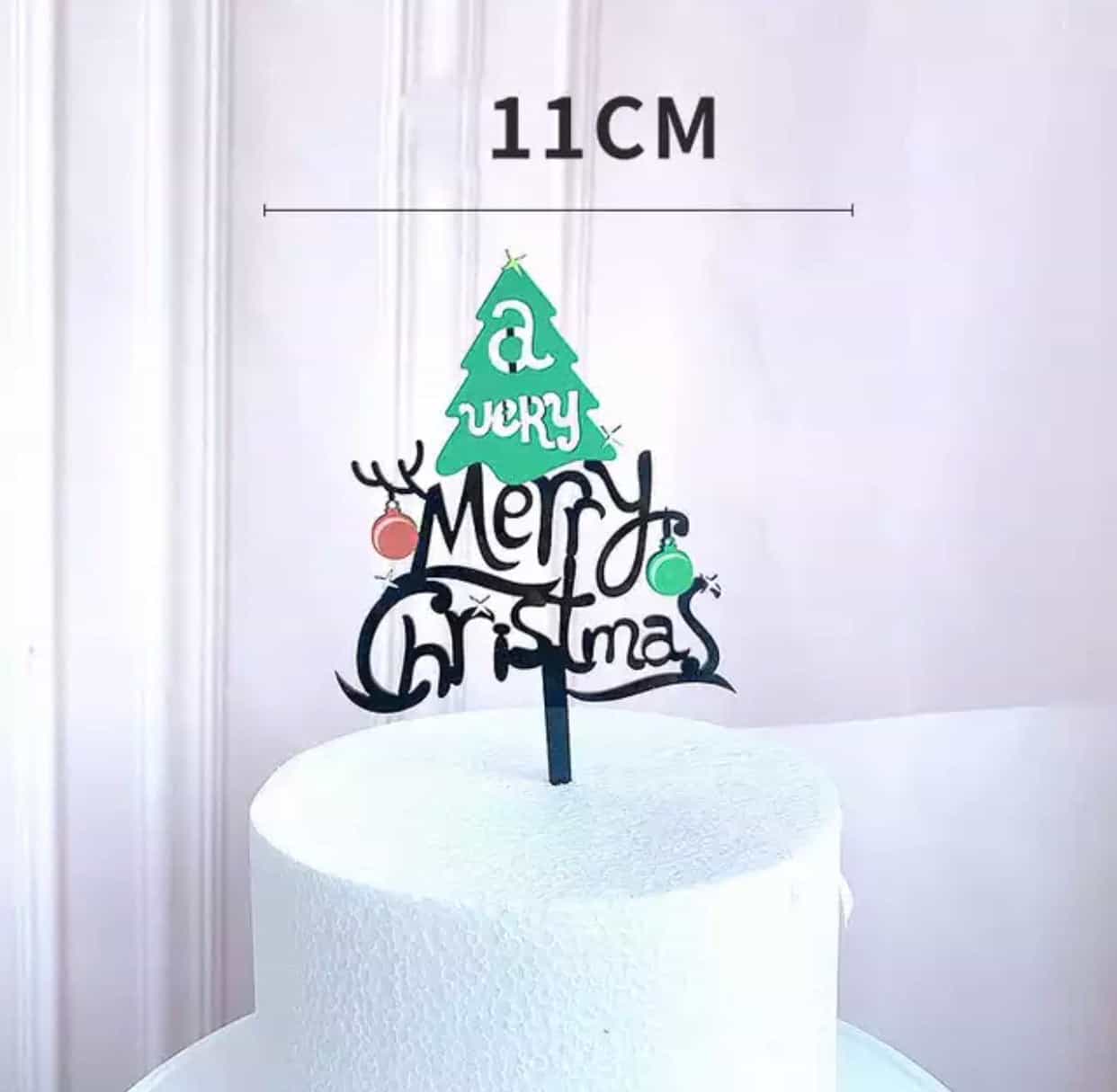 Merry Christmas Cake Topper-All-Times-Gifts