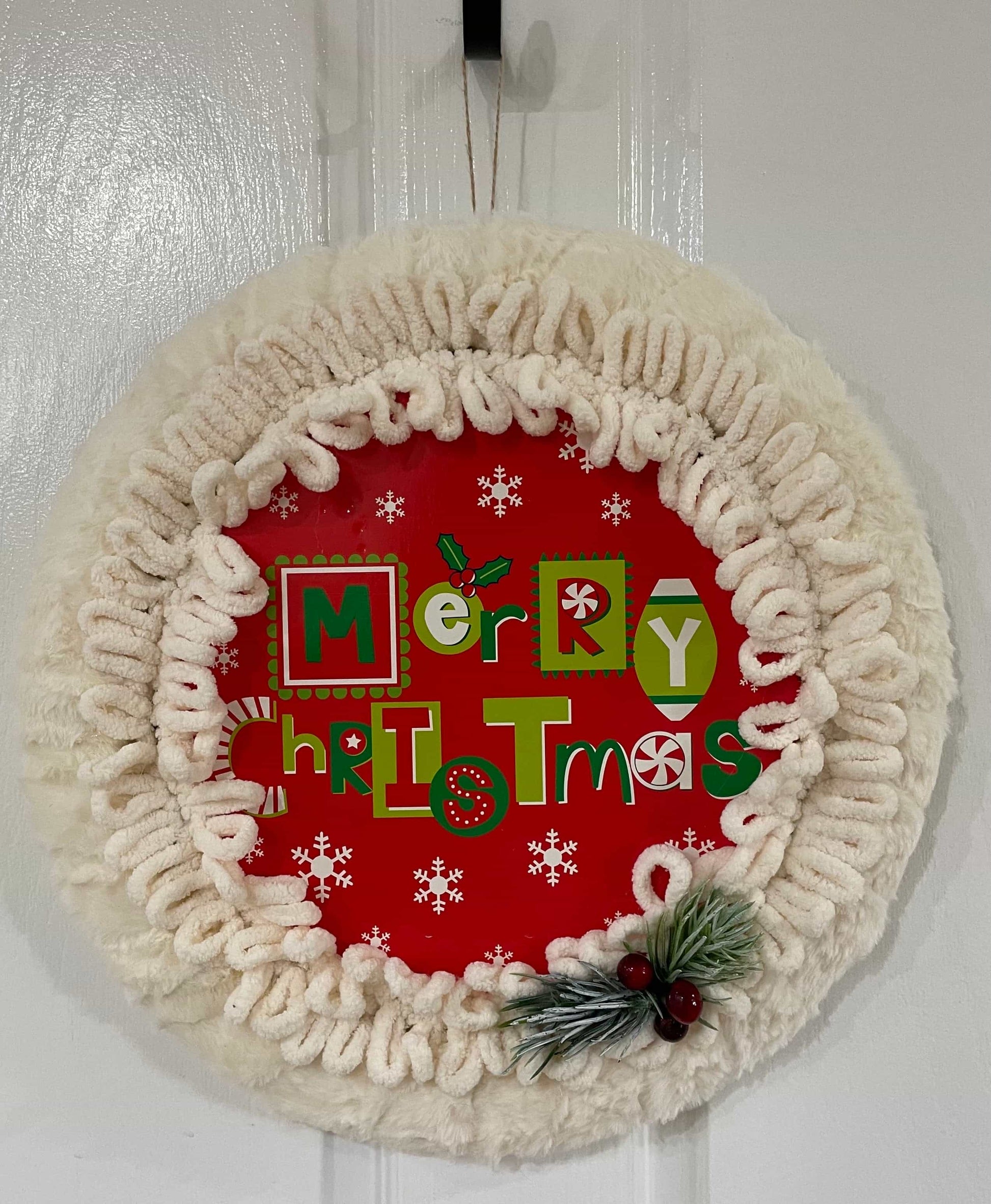 Merry Christmas fluffy wreath-All-Times-Gifts