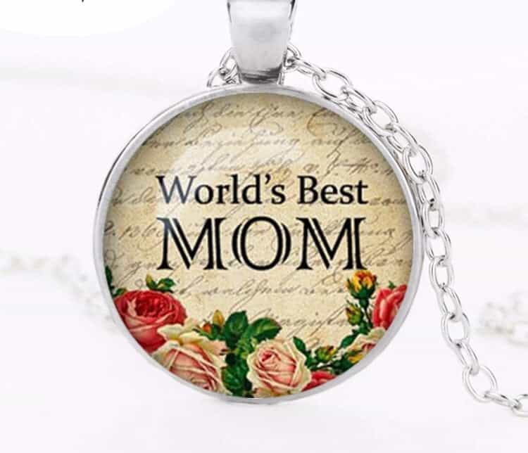 World's Best Mom Glass Dome necklace-All-Times-Gifts