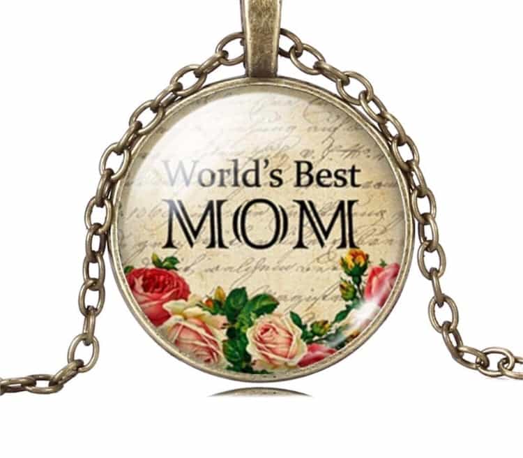 World's Best Mom Glass Dome necklace-All-Times-Gifts