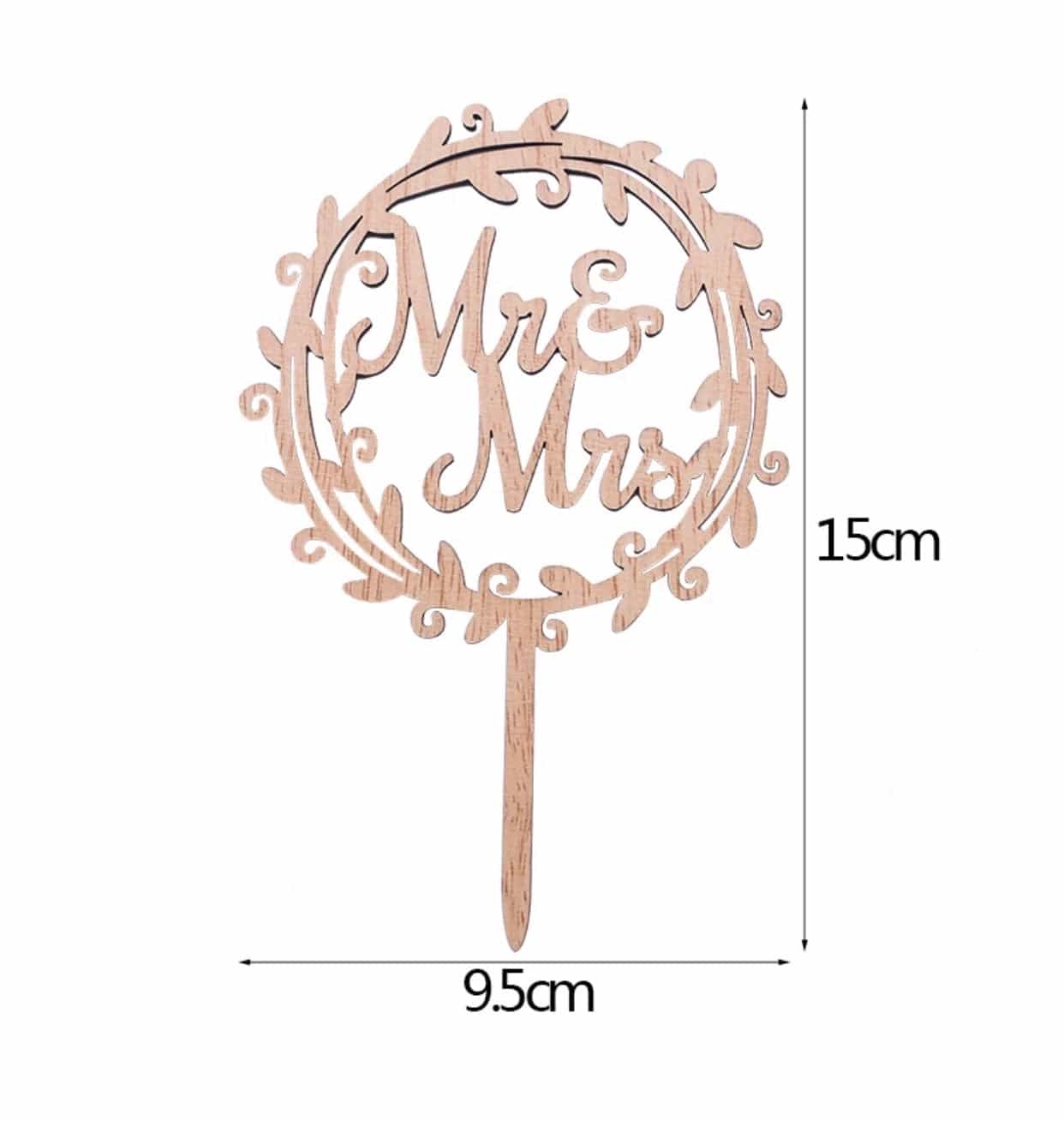 Mr&Mrs Round Cake Topper-Cake Topper-All-Times-Gifts