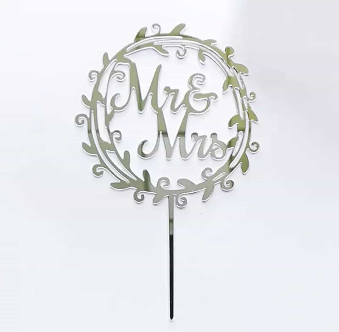 Mr&Mrs Round Cake Topper-Cake Topper-All-Times-Gifts