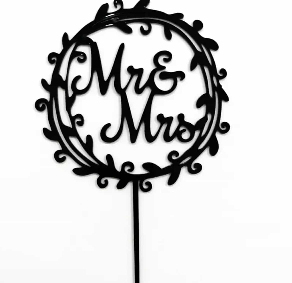 Mr&Mrs Round Cake Topper-Cake Topper-All-Times-Gifts