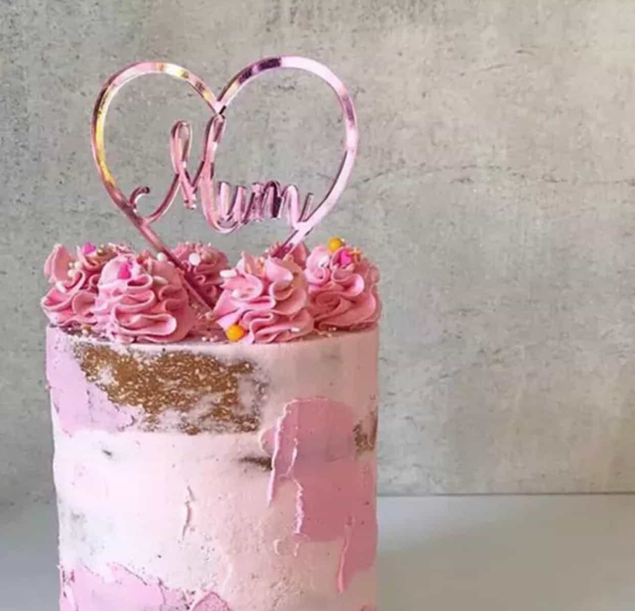 MUM Heart Cake Topper-Cake Topper-All-Times-Gifts