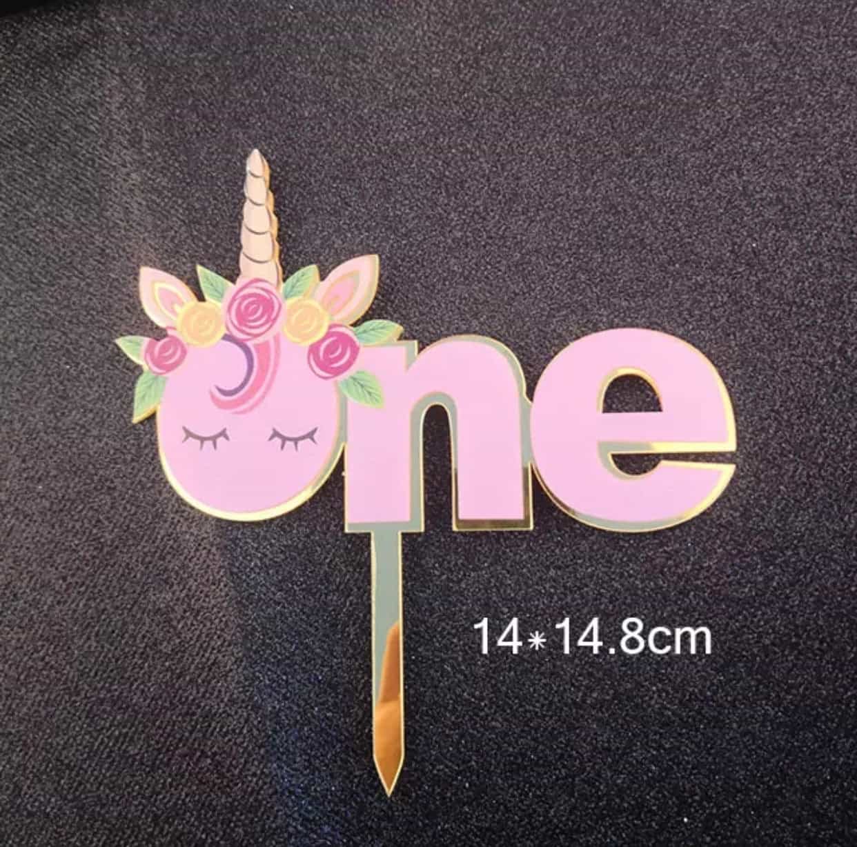 One Unicorn Cake Topper-Cake Topper-All-Times-Gifts