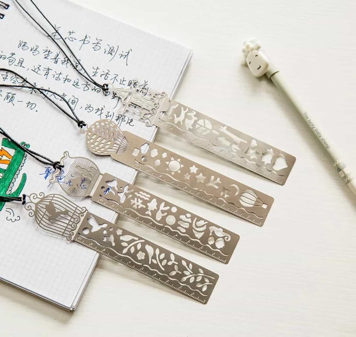 Pattern Metal Bookmarks Set