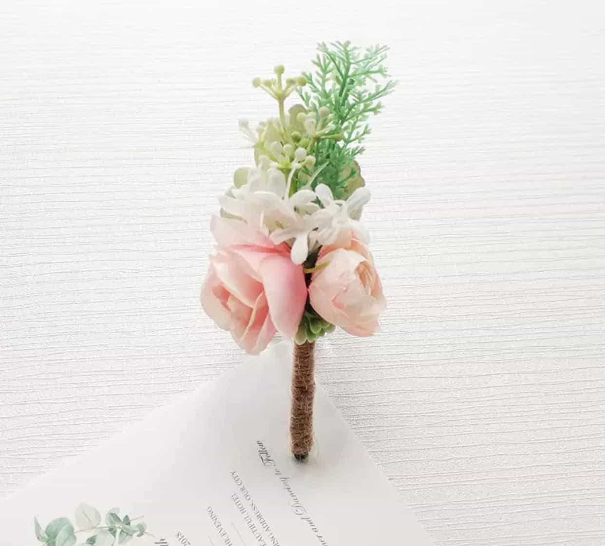 Pink or White ponies Buttonhole/ Boutonnières-All-Times-Gifts