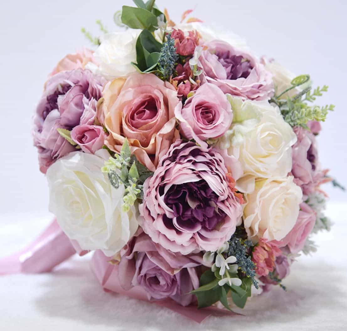 Pink Purple Bridal Bouquet-All-Times-Gifts
