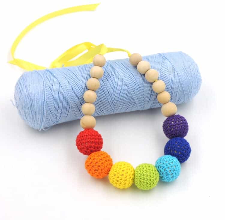 Rainbow Crochet Balls Necklace-All-Times-Gifts