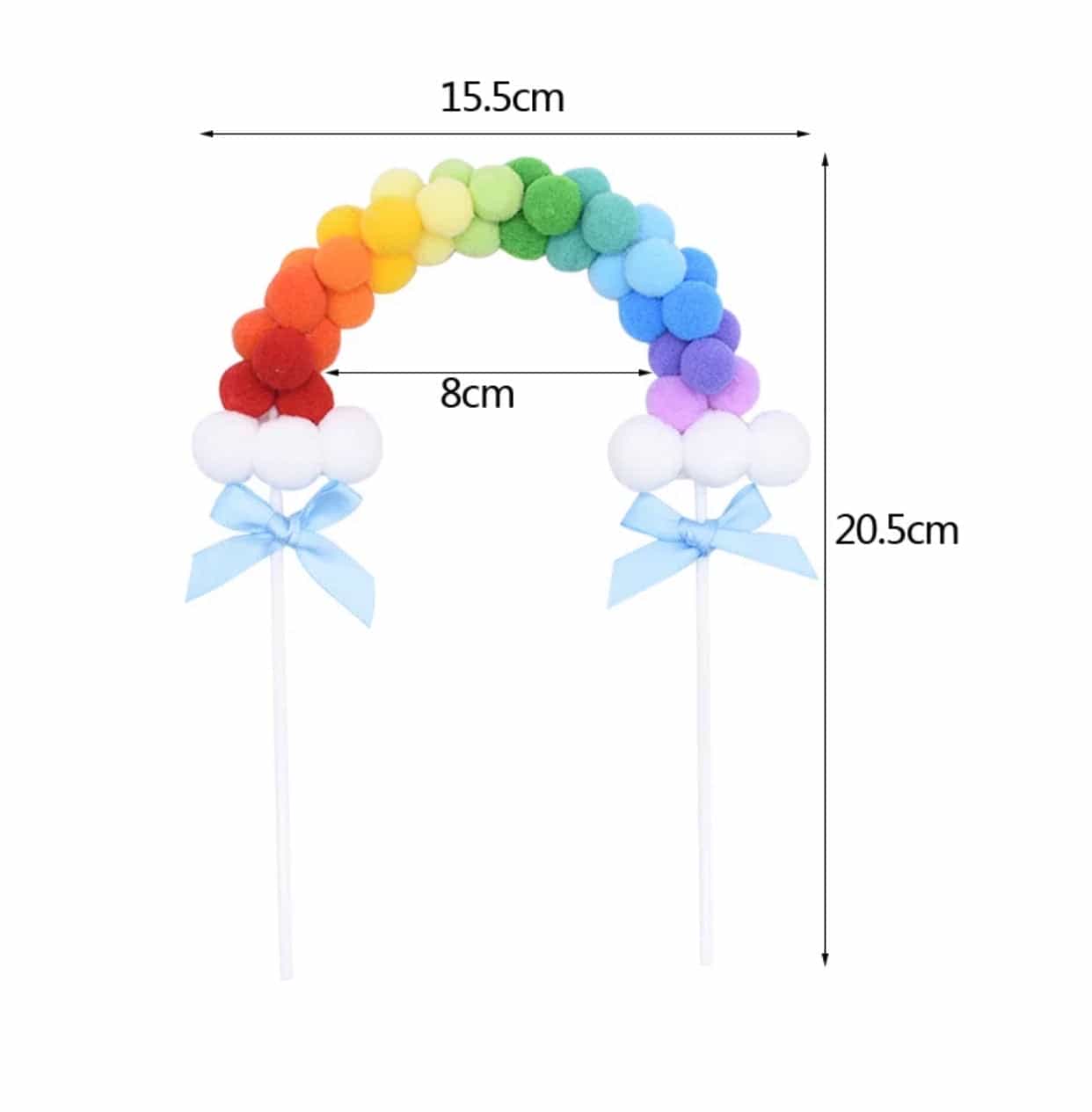 Rainbow Pom-poms Cake Topper-Cake Topper-All-Times-Gifts