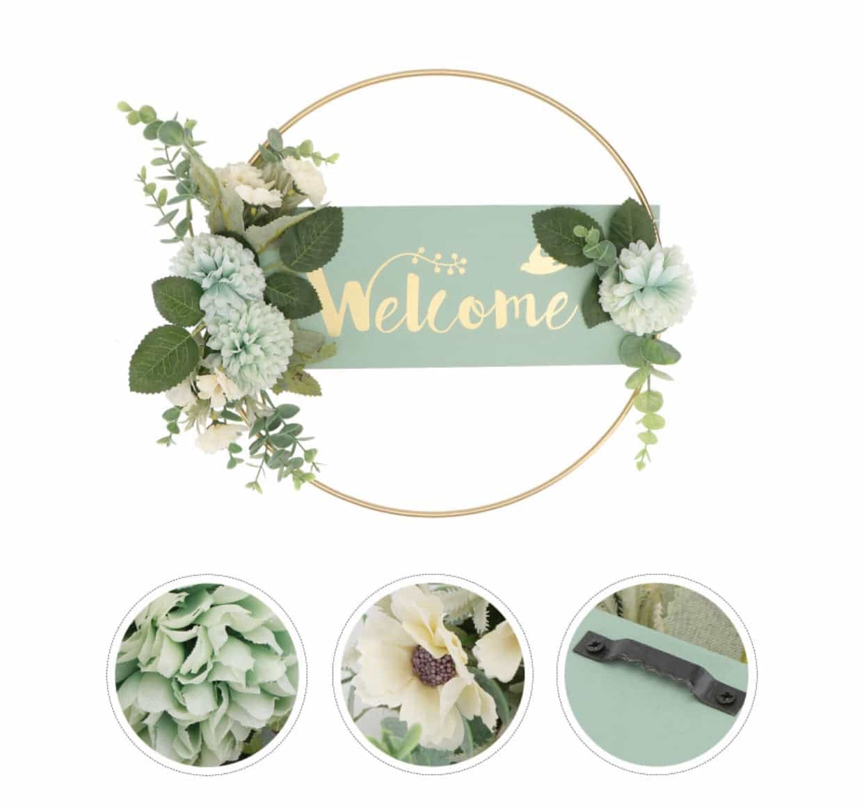 Sage Green Welcome Sign Hoop-All-Times-Gifts