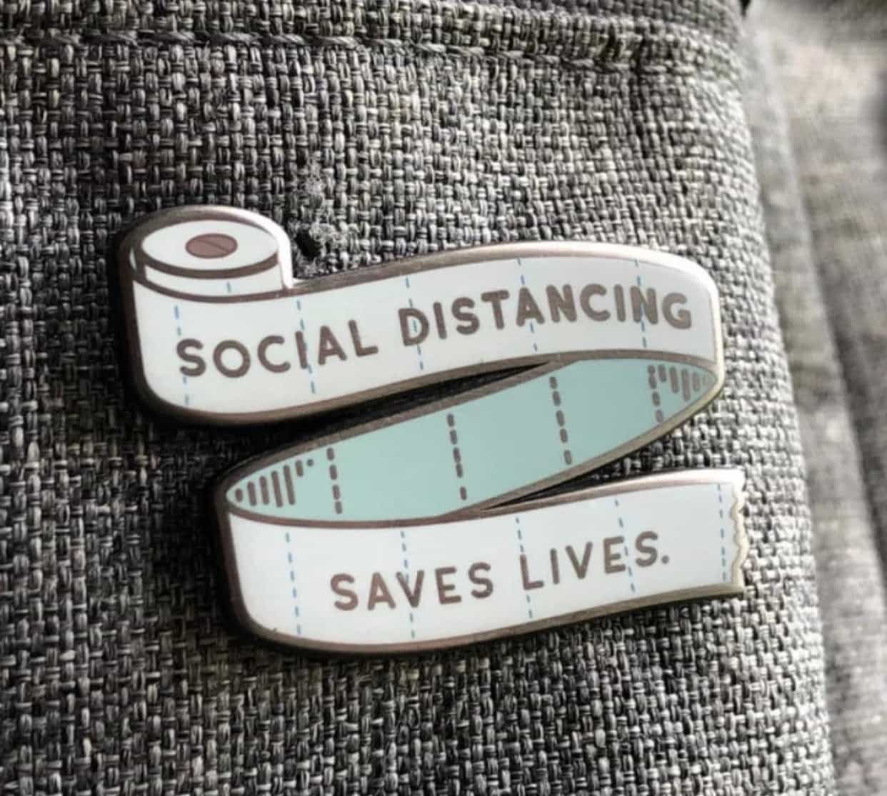 Social Distancing Saves Lives Pins Badge-All-Times-Gifts
