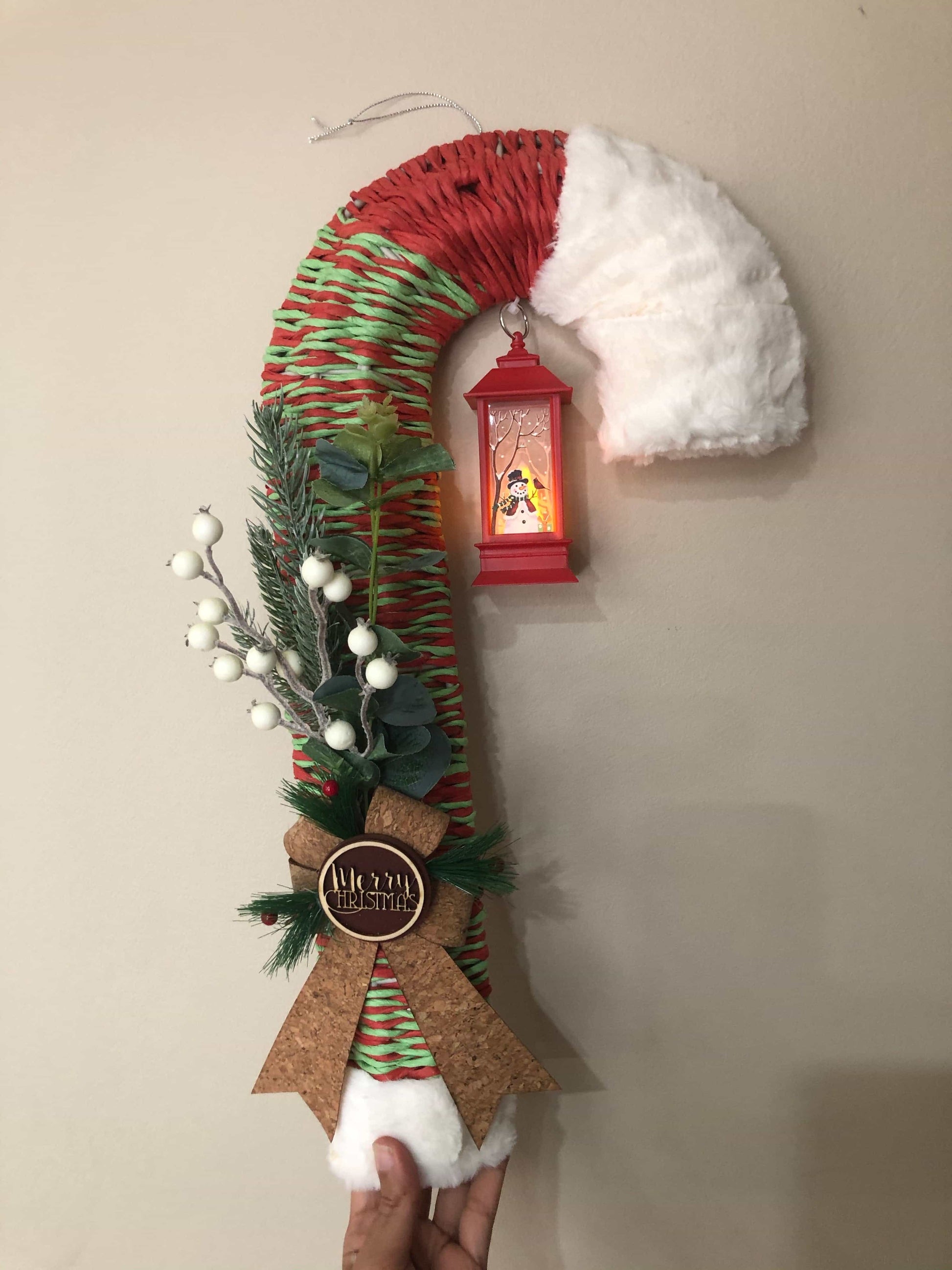 Weaved candy cane wreath-All-Times-Gifts