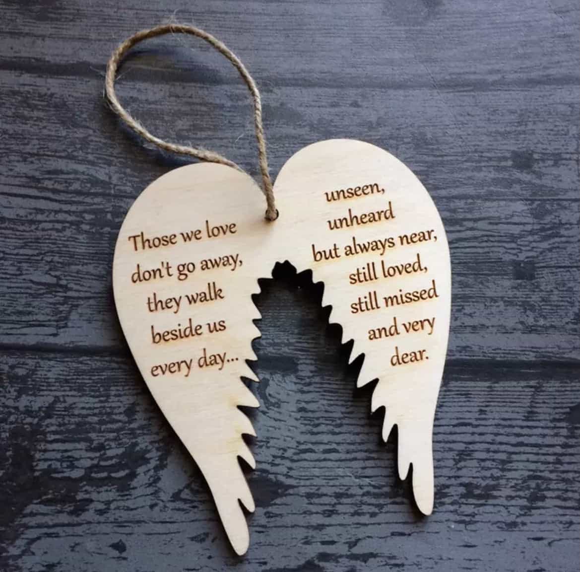 Wooden Angle Wings Ornament-All-Times-Gifts